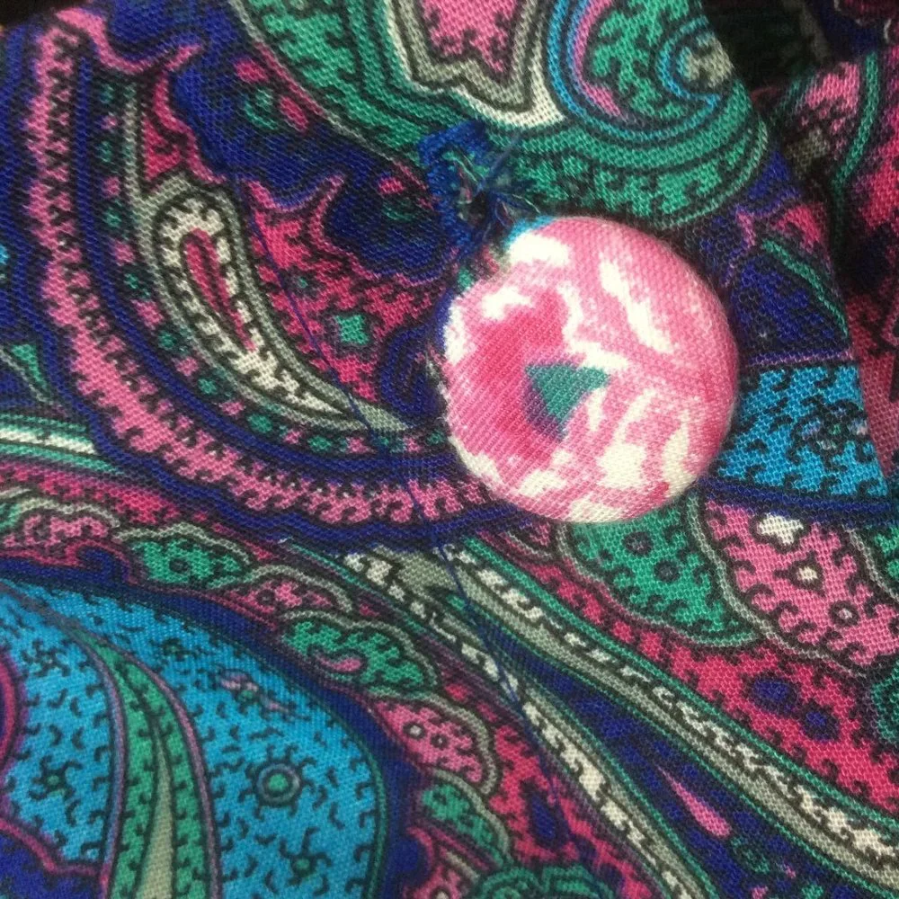 Vintage Stuart Alan Floral Paisley & Roses Cottagecore 80s Midi Dress Size 12 - Picture 4 of 10